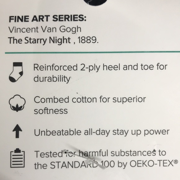 NWT Sock It To Me knee high socks Fine Art Series Vincent Van Gogh Starry Night - Picture 9 of 13